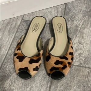 Talbots, Leopard Print Open-Toe Women's Slides Size 6 1/5